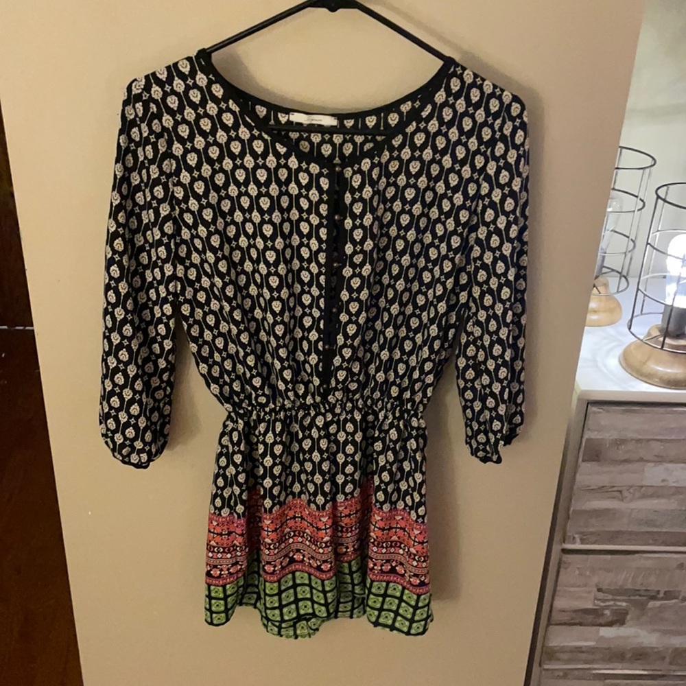 Soprano | Open Button 3/4 Sleeve Romper S - image 1